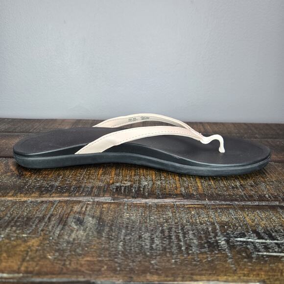 NEW Olukai Ho'Opio Womens Size 11 Sandal Flip Flop Thong Flats Floral Pink Black - Picture 8 of 11